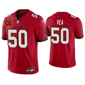 Men's Tampa Bay Buccaneers #50 Vita Vea Red 2026 With 4-Star C Patch Vapor Limited Jersey