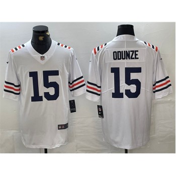 Men's Chicago Bears #15 Rome Odunze White 2024 Draft Vapor Stitched Football Jersey Men's Chicago Bears #15 Rome Odunze White 2024 Draft Vapor Stitched Football Jersey