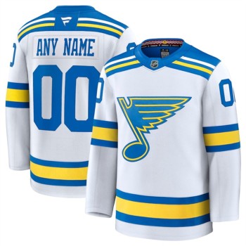 Youth St. Louis Blues Custom White 2024-25 Away Stitched Hockey Jersey