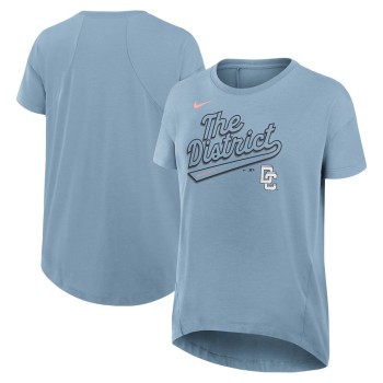 Women's Washington Nationals Nike Blue 2025 City Connect Flowy Fashion Tri-Blend Performance T-Shirt