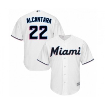 Youth Miami Marlins #22 Sandy Alcantara Authentic White Home Cool Base Baseball Jersey Youth Miami Marlins #22 Sandy Alcantara Authentic White Home Cool Base Baseball Jersey