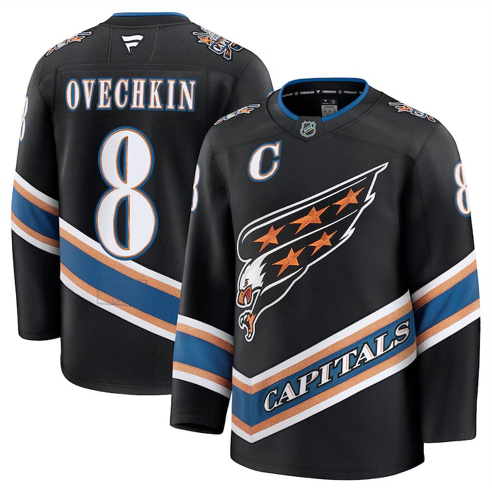 Youth Washington Capitals #8 Alexander Ovechkin Black 2024-25 Alternate Stitched Hockey Jersey