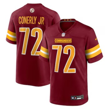 Men's Washington Commanders #72 Josh Conerly Jr. Nike Burgundy 2025 NFL Draft First Round Pick Game Jersey Men's Washington Commanders #72 Josh Conerly Jr. Nike Burgundy 2025 NFL Draft First Round Pick Game Jersey