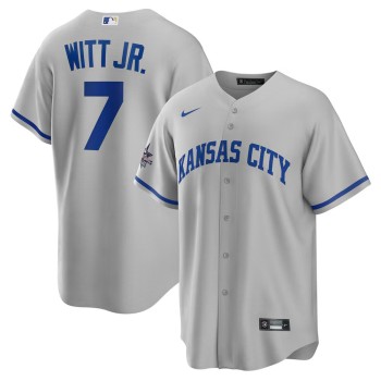 Youth Kansas City Royals #7 Bobby Witt Jr. Nike Gray 2025 MLB All-Star Game Road Replica Player Jersey