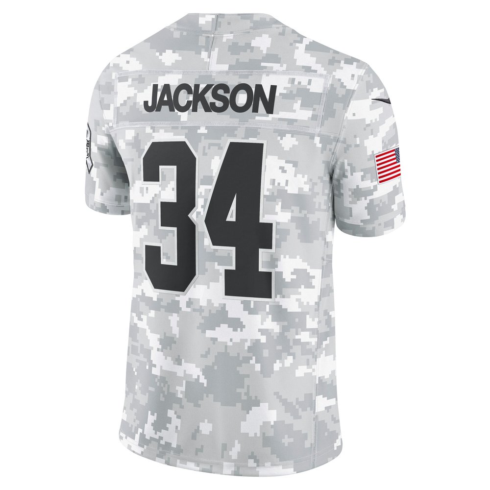 Men's Las Vegas Raiders Bo Jackson Arctic Camo 2024 Salute to Service Retired Player Limited Jersey