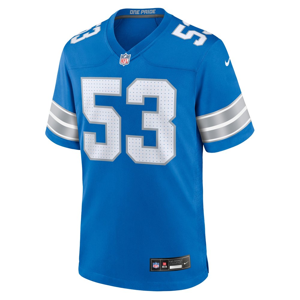 Men's Detroit Lions DaRon Gilbert  Blue Game Jersey Men's Detroit Lions DaRon Gilbert  Blue Game Jersey