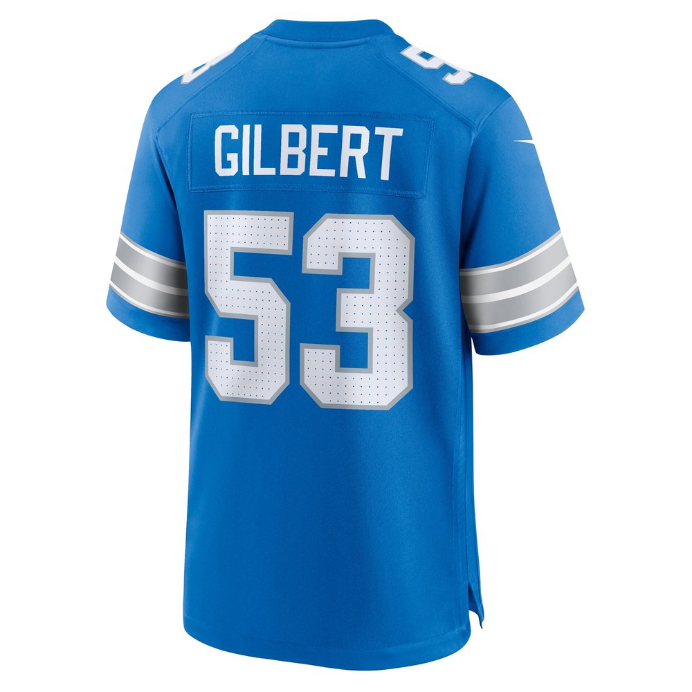 Men's Detroit Lions DaRon Gilbert  Blue Game Jersey Men's Detroit Lions DaRon Gilbert  Blue Game Jersey