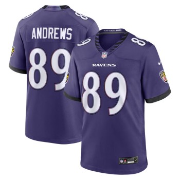 Men's Baltimore Ravens #89 Mark Andrews Purple Team Game Jersey