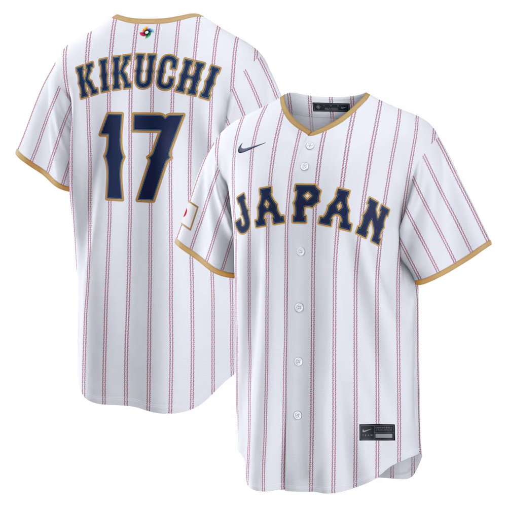 Men's Japan Baseball #17 Yusei Kikuchi White 2026 World Baseball Classic Home Stadium Jersey