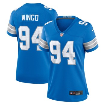 Women's Detroit Lions Mekhi Wingo Blue Team Game Jersey Women's Detroit Lions Mekhi Wingo Blue Team Game Jersey