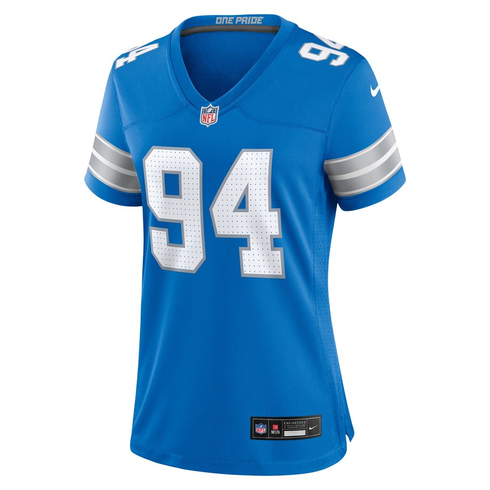 Women's Detroit Lions Mekhi Wingo  Blue Team Game Jersey