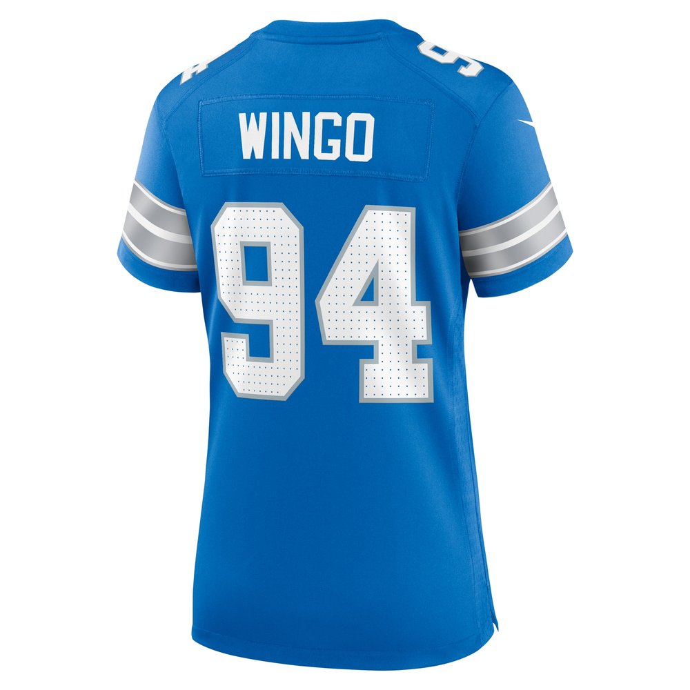 Women's Detroit Lions Mekhi Wingo  Blue Team Game Jersey