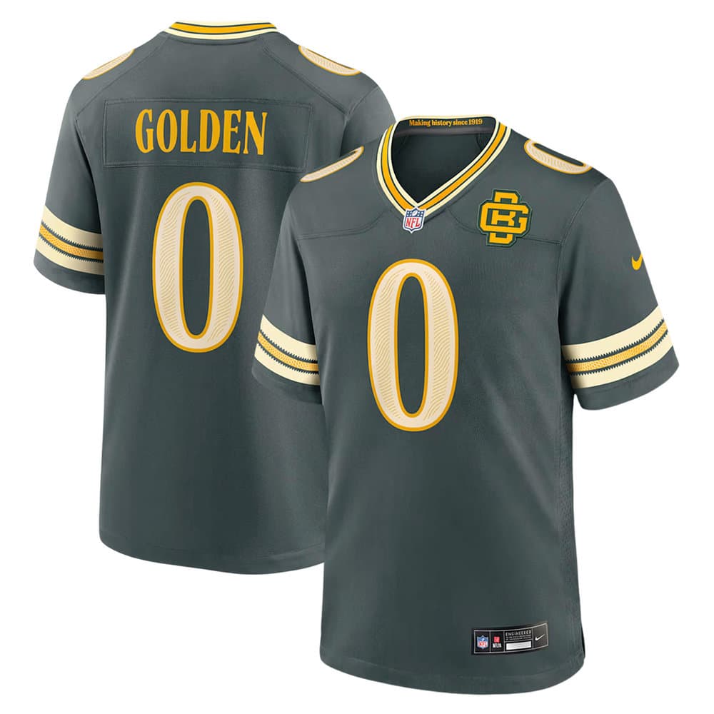 Men's Green Bay Packers #0 Matthew Golden Green 2026 Rivalries Collection Game Jersey