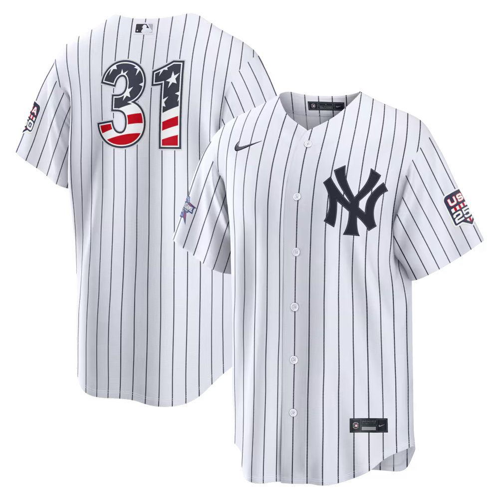 Youth New York Yankees #31 Cam Schlittler Nike White 2026 All-Star Edition Stars & Stripes Stadium Jersey