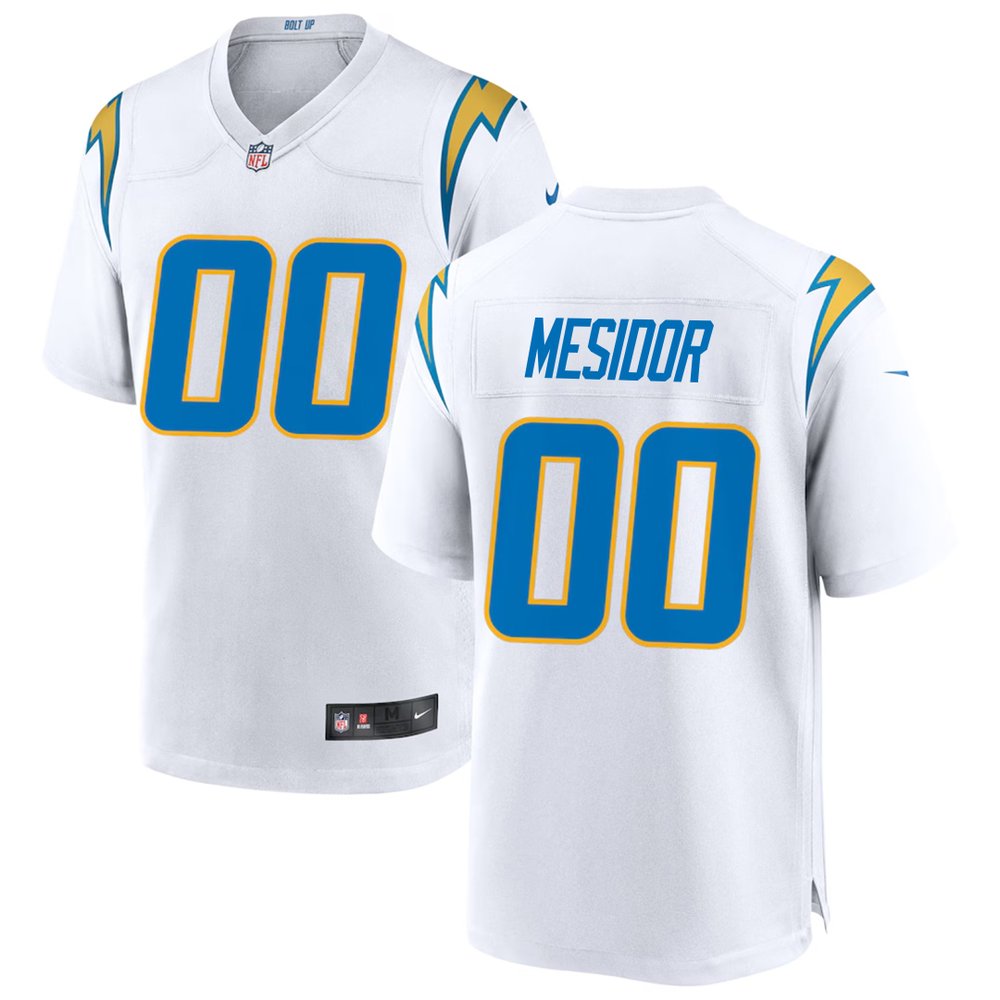 Men's Los Angeles Chargers Akheem Mesidor White 2026 NFL Draft Game Jersey
