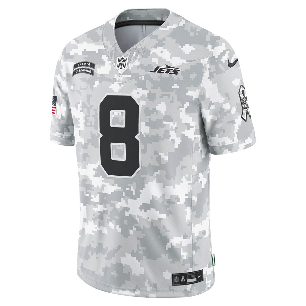 Men's New York Jets Aaron Rodgers Arctic Camo 2024 Salute to Service Limited Jersey