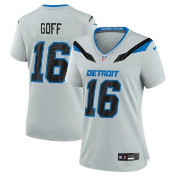 Women's Detroit Lions #16 Jared Goff Grey 2026 Rivalries Collection Game Jersey