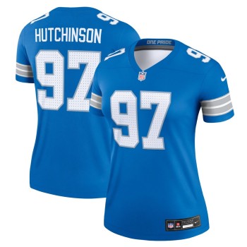 Women's Detroit Lions #97 Aidan Hutchinson Blue Legend Jersey Women's Detroit Lions #97 Aidan Hutchinson Blue Legend Jersey