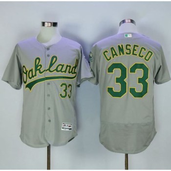 Athletics #33 Jose Canseco Grey Flexbase Authentic Collection Stitched MLB Jersey Athletics #33 Jose Canseco Grey Flexbase Authentic Collection Stitched MLB Jersey
