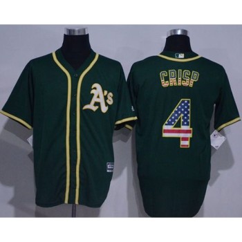Athletics #4 Coco Crisp Green USA Flag Fashion Stitched MLB Jersey Athletics #4 Coco Crisp Green USA Flag Fashion Stitched MLB Jersey
