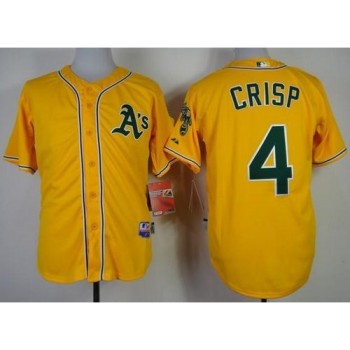 Athletics #4 Coco Crisp Yellow Cool Base Stitched MLB Jersey Athletics #4 Coco Crisp Yellow Cool Base Stitched MLB Jersey