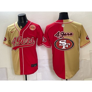 Men's San Francisco 49ers Red Split Cool Base Stitched Baseball Jersey Men's San Francisco 49ers Red Split Cool Base Stitched Baseball Jersey