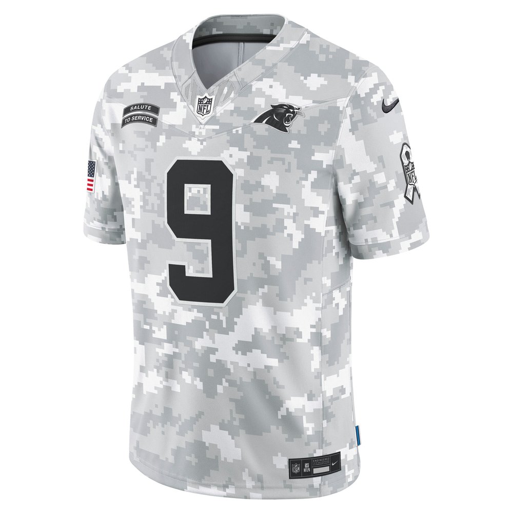 Men's Carolina Panthers Bryce Young Arctic Camo 2024 Salute to Service Limited Jersey