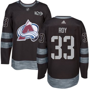 Avalanche #33 Patrick Roy Black 1917-2017 100th Anniversary Stitched NHL Jersey Avalanche #33 Patrick Roy Black 1917-2017 100th Anniversary Stitched NHL Jersey
