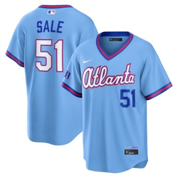 Men's Atlanta Braves #51 Chris Sale Powder Blue 2026 City Connect Stitched Jersey