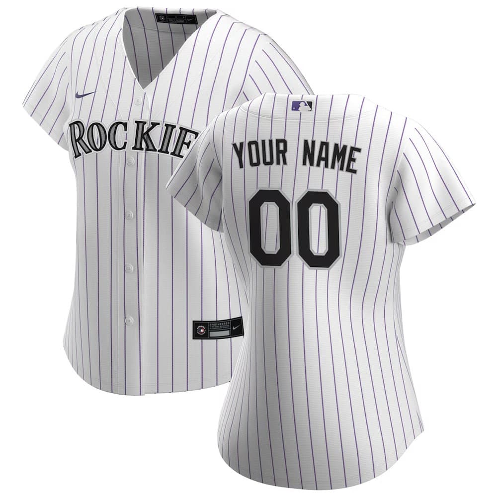 Women's Colorado Rockies Nike White Home Replica Custom Jersey Women's Colorado Rockies Nike White Home Replica Custom Jersey