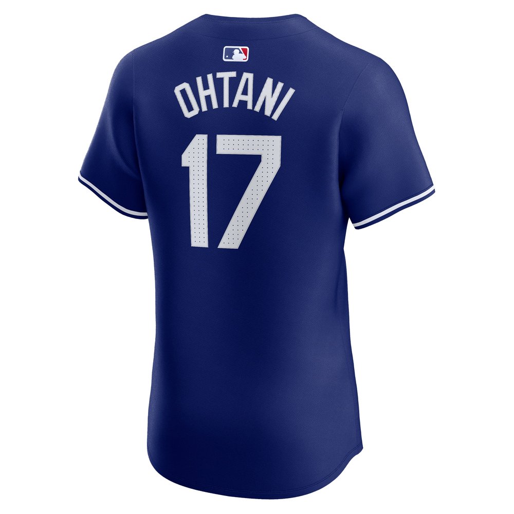 Men's Los Angeles Dodgers #17 Shohei Ohtani Royal 2024 World Series Alternate Elite Player Jersey