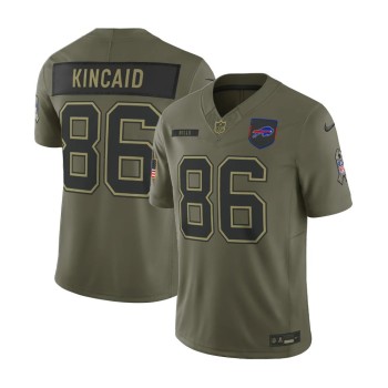 Youth's Buffalo Bills #86 Dalton Kincaid Nike Olive 2025 Salute to Service Retired Limited Jersey