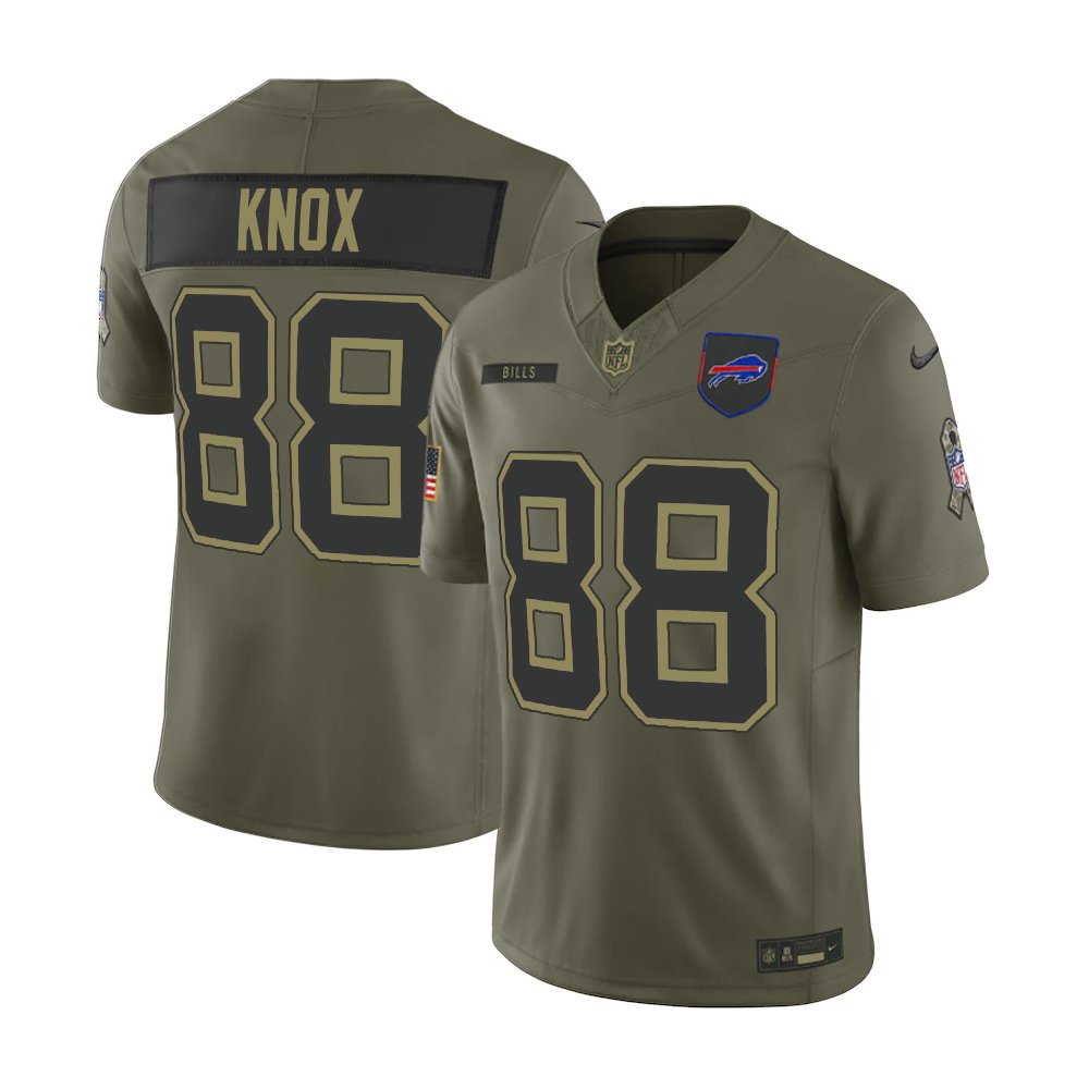 Men's Buffalo Bills #88 Dawson Knox Nike Olive 2025 Salute to Service Retired Limited Jersey