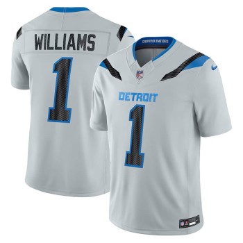 Men's Detroit Lions #1 Jameson Williams Grey 2026 Rivalries Collection Vapor F.U.S.E. Limited Jersey Men's Detroit Lions #1 Jameson Williams Grey 2026 Rivalries Collection Vapor F.U.S.E. Limited Jersey