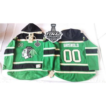 Blackhawks #00 Clark Griswold Green St. Patrick's Day McNary Lace Hoodie 2015 Stanley Cup Stitched NHL Jersey Blackhawks #00 Clark Griswold Green St. Patrick's Day McNary Lace Hoodie 2015 Stanley Cup Stitched NHL Jersey