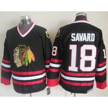 Blackhawks #18 Denis Savard Black CCM Throwback Stitched NHL Jersey Blackhawks #18 Denis Savard Black CCM Throwback Stitched NHL Jersey