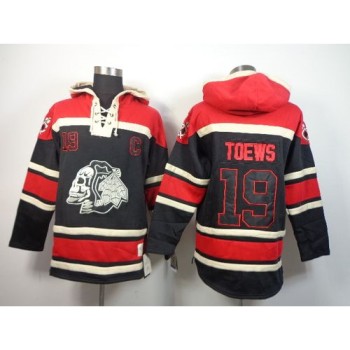 Blackhawks #19 Jonathan Toews Black Sawyer Hooded Sweatshirt Stitched NHL Jersey Blackhawks #19 Jonathan Toews Black Sawyer Hooded Sweatshirt Stitched NHL Jersey