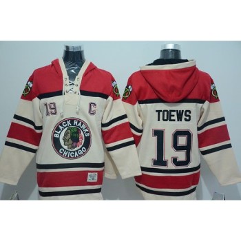 Blackhawks #19 Jonathan Toews Cream Sawyer Hooded Sweatshirt Stitched NHL Jersey Blackhawks #19 Jonathan Toews Cream Sawyer Hooded Sweatshirt Stitched NHL Jersey