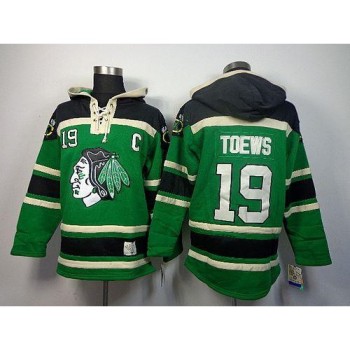 Blackhawks #19 Jonathan Toews Green St. Patrick's Day McNary Lace Hoodie Stitched NHL Jersey Blackhawks #19 Jonathan Toews Green St. Patrick's Day McNary Lace Hoodie Stitched NHL Jersey