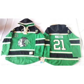 Blackhawks #21 Stan Mikita Green St. Patrick's Day McNary Lace Hoodie Stitched NHL Jersey Blackhawks #21 Stan Mikita Green St. Patrick's Day McNary Lace Hoodie Stitched NHL Jersey