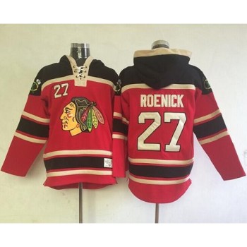 Blackhawks #27 Jeremy Roenick Red Sawyer Hooded Sweatshirt Stitched NHL Jersey Blackhawks #27 Jeremy Roenick Red Sawyer Hooded Sweatshirt Stitched NHL Jersey