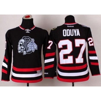 Blackhawks #27 Johnny Oduya Black(White Skull) 2014 Stadium Series Stitched Youth NHL Jersey Blackhawks #27 Johnny Oduya Black(White Skull) 2014 Stadium Series Stitched Youth NHL Jersey