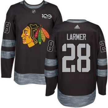 Blackhawks #28 Steve Larmer Black 1917-2017 100th Anniversary Stitched NHL Jersey Blackhawks #28 Steve Larmer Black 1917-2017 100th Anniversary Stitched NHL Jersey