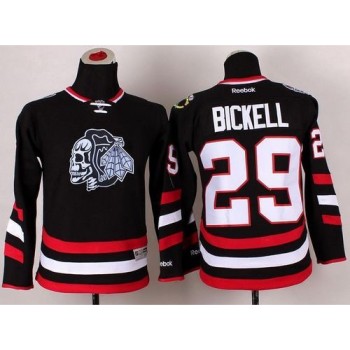 Blackhawks #29 Bryan Bickell Black(White Skull) 2014 Stadium Series Stitched Youth NHL Jersey Blackhawks #29 Bryan Bickell Black(White Skull) 2014 Stadium Series Stitched Youth NHL Jersey