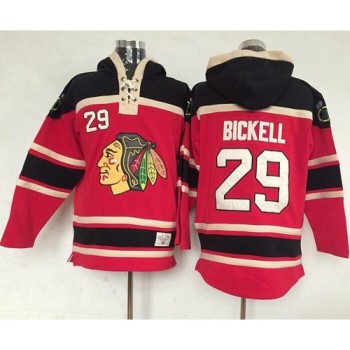 Blackhawks #29 Bryan Bickell Red Sawyer Hooded Sweatshirt Stitched NHL Jersey