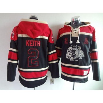 Blackhawks #2 Duncan Keith Black Sawyer Hooded Sweatshirt Stitched NHL Jersey Blackhawks #2 Duncan Keith Black Sawyer Hooded Sweatshirt Stitched NHL Jersey