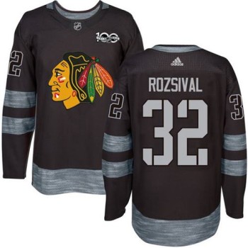Blackhawks #32 Michal Rozsival Black 1917-2017 100th Anniversary Stitched NHL Jersey Blackhawks #32 Michal Rozsival Black 1917-2017 100th Anniversary Stitched NHL Jersey