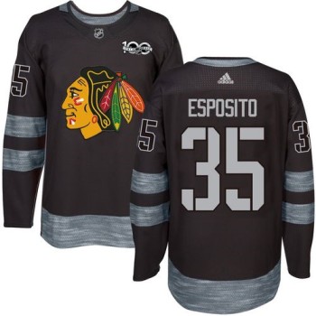Blackhawks #35 Tony Esposito Black 1917-2017 100th Anniversary Stitched NHL Jersey Blackhawks #35 Tony Esposito Black 1917-2017 100th Anniversary Stitched NHL Jersey