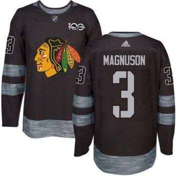 Blackhawks #3 Keith Magnuson Black 1917-2017 100th Anniversary Stitched NHL Jersey Blackhawks #3 Keith Magnuson Black 1917-2017 100th Anniversary Stitched NHL Jersey
