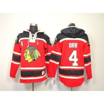 Blackhawks #4 Bobby Orr Red Sawyer Hooded Sweatshirt Stitched NHL Jersey Blackhawks #4 Bobby Orr Red Sawyer Hooded Sweatshirt Stitched NHL Jersey
